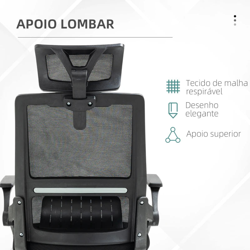 Cadeira de Escritório Hercula Ergonómica com Altura e Apoio de Cabeça Ajustáveis - Design Moderno