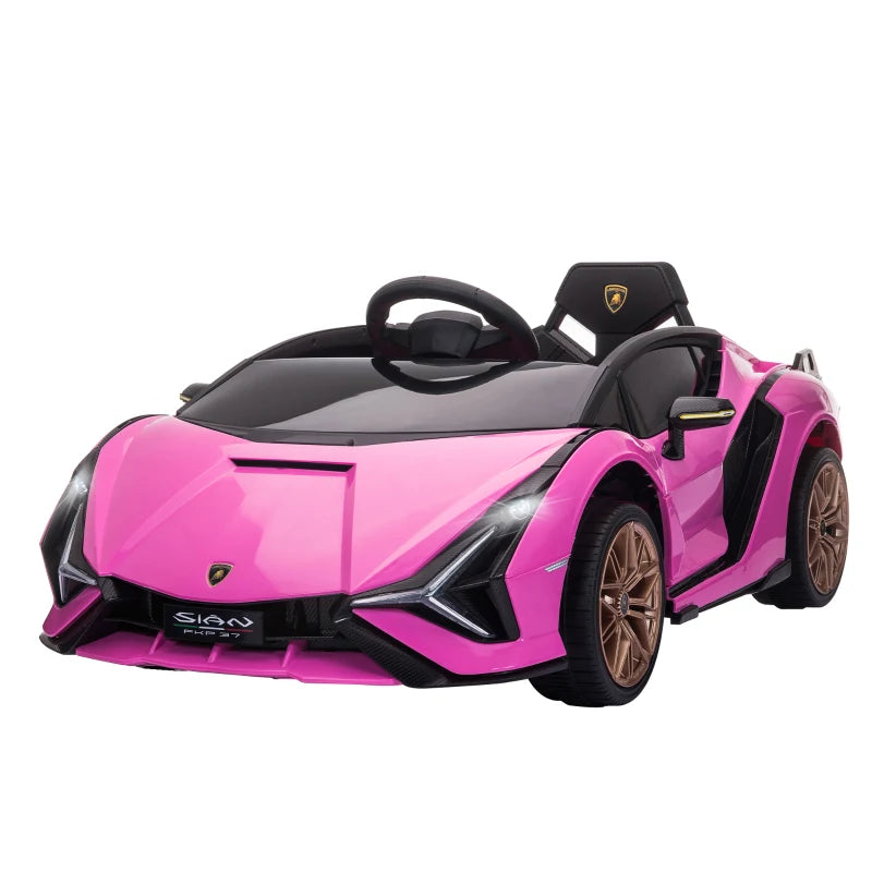 Carro Elétrico Lamborghini SIAN 12V com Controlo Remoto - Rosa