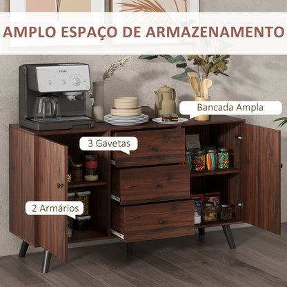 Aparador para Sala de Estar - Buffet Moderno com 2 Portas e 3 Gavetas