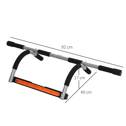 HOMCOM Barra de Elevação para Porta Barra de Pull Up para Exercícios de Treino em Casa Carga Máxima 110 kg 92x40x17 cm Preto