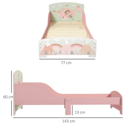 Cama Bunny para Crianças - Rosa - 140x70 cm - Design Natura