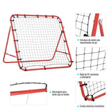 HOMCOM Rede de Rebote de Metal Rede de Rebote com Ângulo Ajustável e 20 Cordas Elásticas para Treinamento de Futebol Tenis Beisebol Desportes 96x80x96cm Vermelho