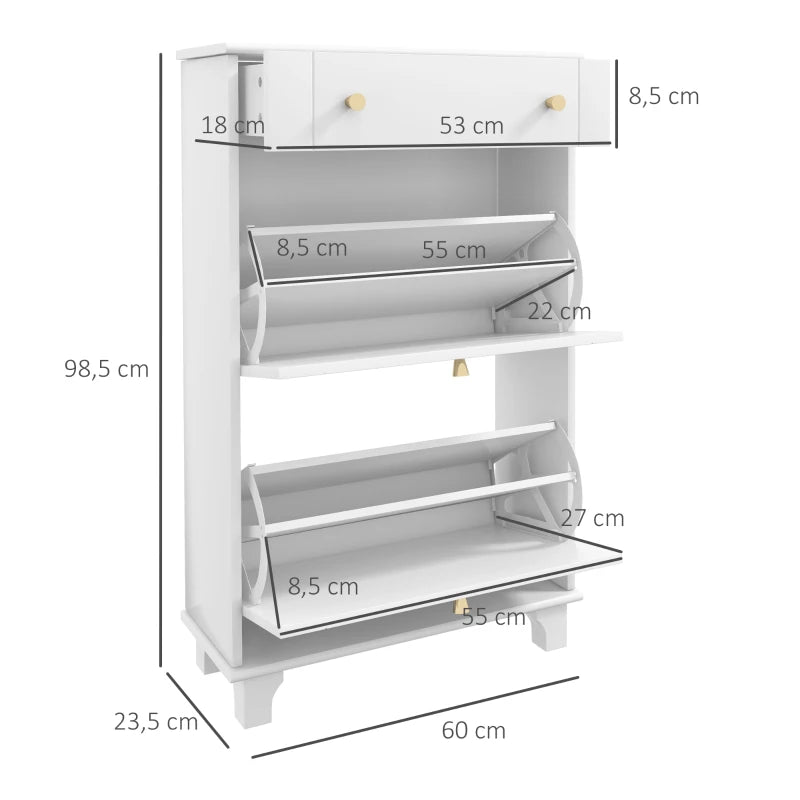 Sapateira Close de 2 Portas e 1 Gaveta - Design Moderno