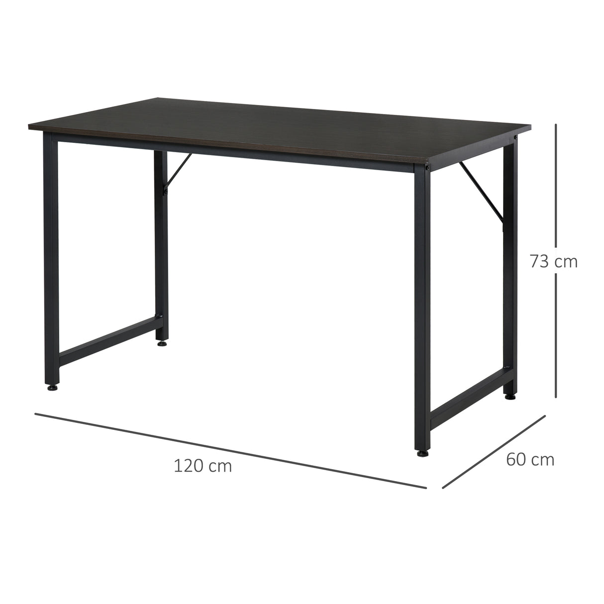 HOMCOM Mesa de escritório Mesa de computador Mesa de estudo Mobiliário de Escritório Simples 120x60x73cm Carga 70kg