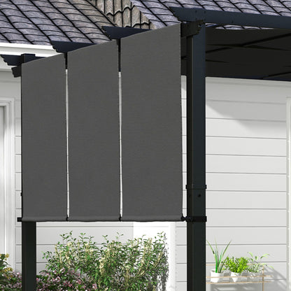 Outsunny Pérgola de Jardim 3x3 m Pérgola para Exterior com Teto Retrátil Estrutura de Aço Impermeável e Anti-UV para Terraço Pátio Cinza Escuro