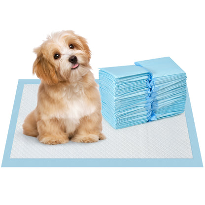 PawHut Resguardos de Treino Animais de Estimação 100 Unidades 45x30 cm Resguardos Absorventes para Cães Desenho com 6 Camadas com Superfície de Secagem Rápida Azul