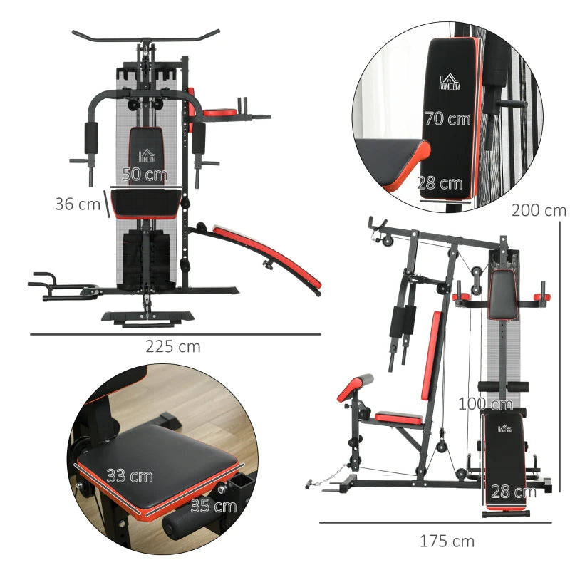 Máquina Multi Estação Ajustável com Placas de Peso de 45 kg - HomeGym