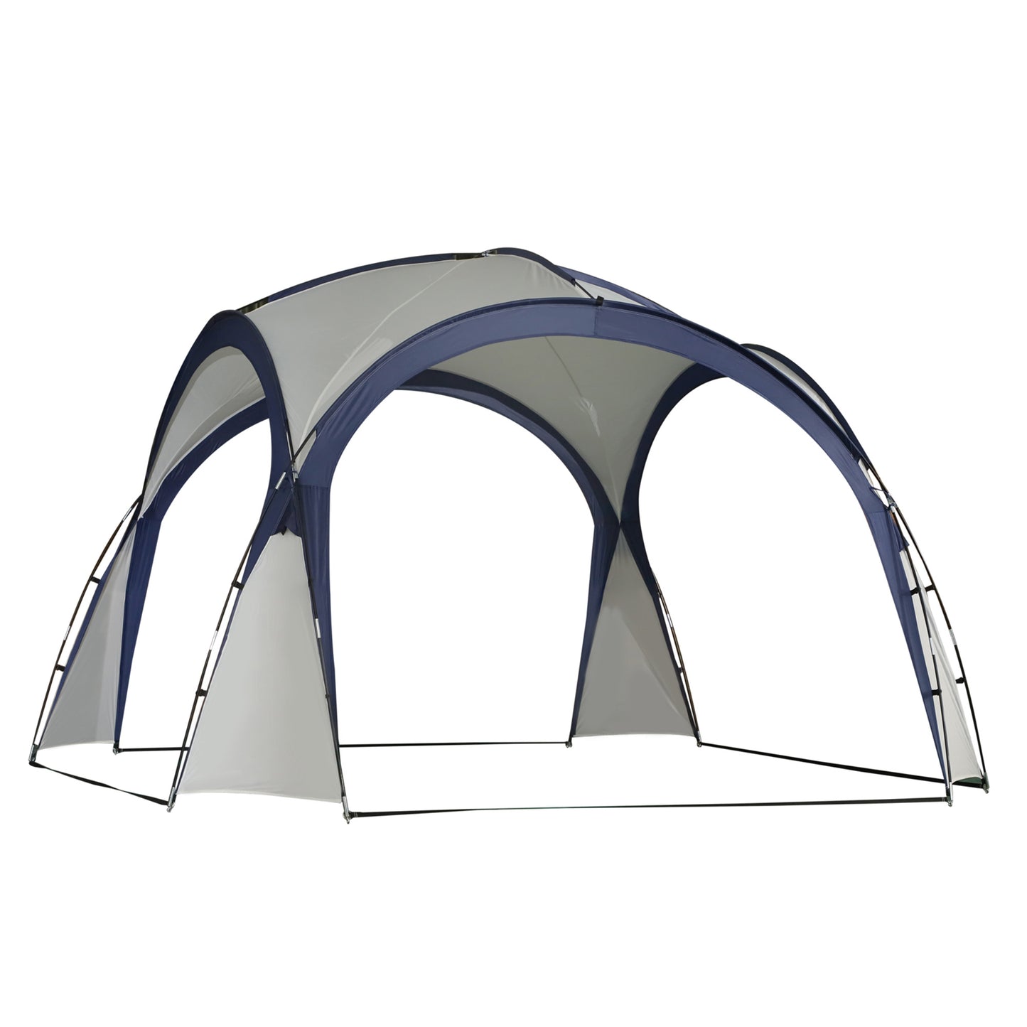 Outsunny Abrigo de Campismo 3,5x3,5 m Toldo de Campismo Dobrável com Gancho Proteção UV e Bolsa de Transporte para Jardim Pátio Piquenique Cinza e Azul