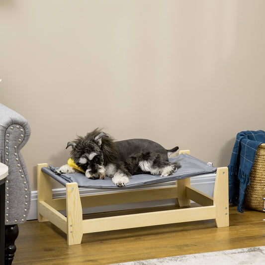 PawHut Cama Elevada para Cães Cama Elevada para Animais de Estimação Pequenos e Médios com Almofada Lavável Carga Máxima 8kg para Interior Exterior 70x40x25cm Cinza