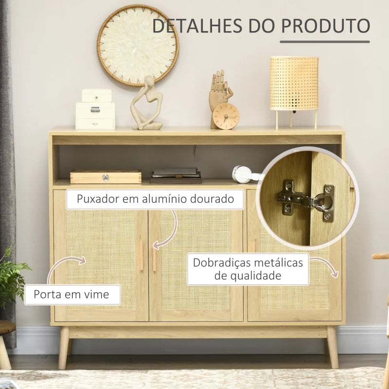 Aparador com Portas em Vime Luge - Design Cannage