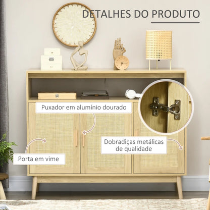 Aparador com Portas em Vime Luge - Design Cannage