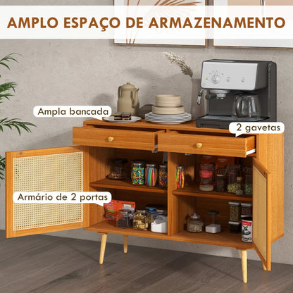 Aparador Damisa de 100cm com Portas em Vime - Design Natura