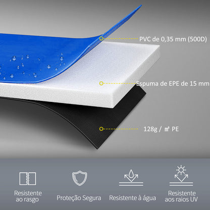 HOMCOM Cobertura de Proteção Ø366 cm de Borda de Trampolim Espuma de Proteção para Trampolim para Exterior Azul