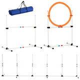 PawHut Conjunto de treino de agilidade para cães com bolsa de transporte incluída 74,5x66x91 cm Branco e laranja