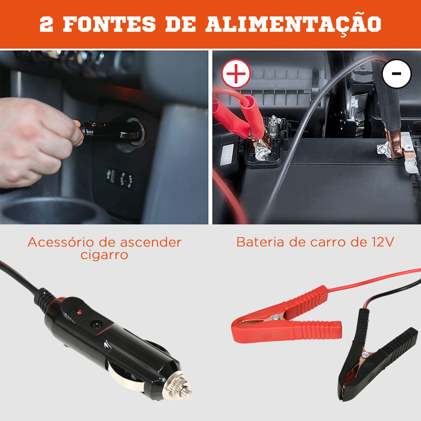 DURHAND Kit de Macaco Elétrico para Carro 12V Macaco Elétrico de Elevação de Carro para até 5 Toneladas de 15-5-45cm Reparação de Pneus para Carros SUV Sedan 40x27,5x18cm Laranja