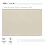 Outsunny Toldo Manual Retrátil 350x250 cm Toldo para Varanda com Manivela de Metal Impermeável e Anti-UV Toldo Enrolável de Exterior para Jardim Terraço Janelas Creme