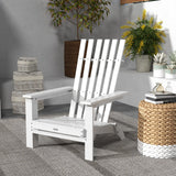 Cadeira Adirondack de Madeira Cadeira de Jardim Dobrável com Apoios de Braços Capacidade 160 kg para Pátio Terraço Varanda 68x81x93 cm Branco