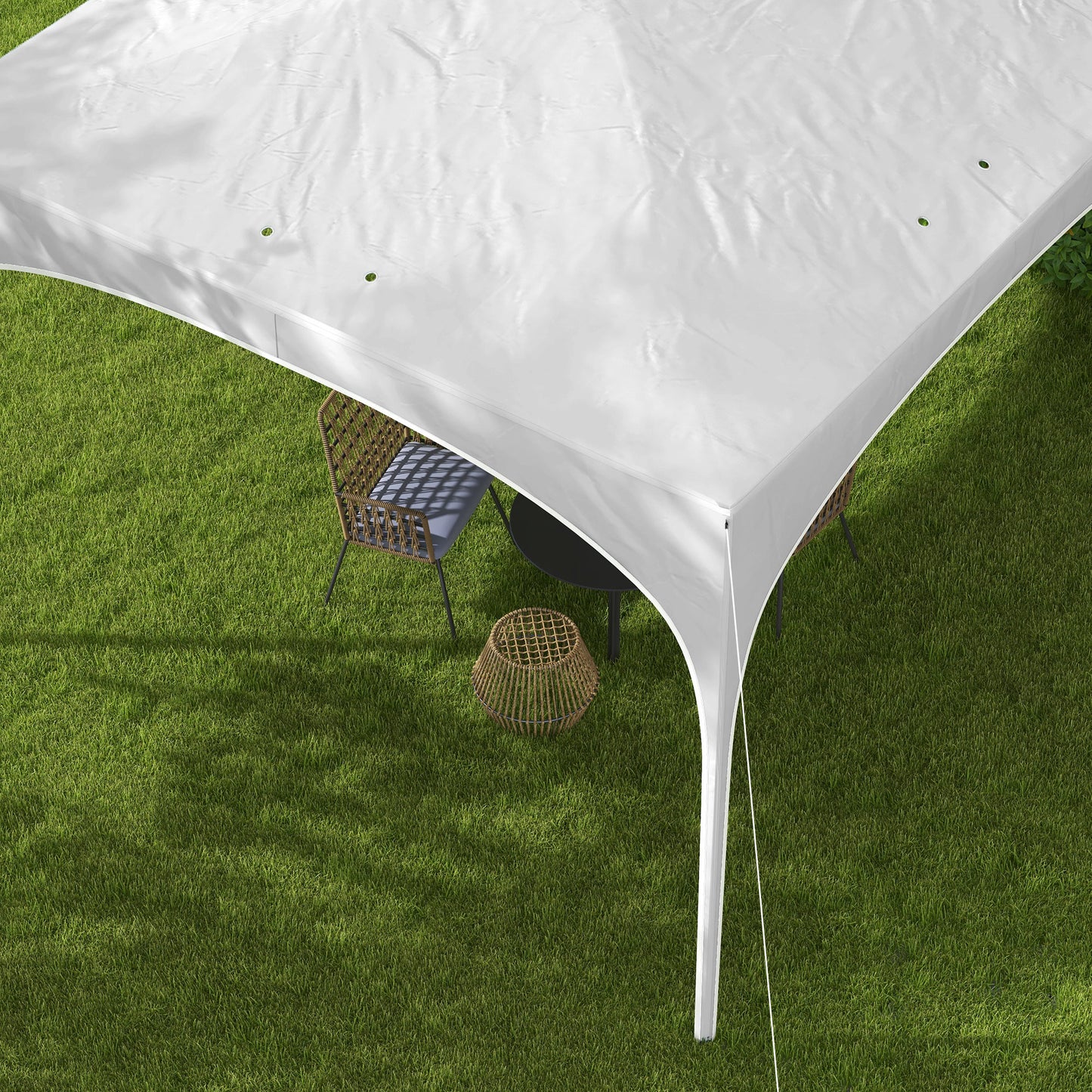 Outsunny Tenda Dobrável 3x3 m Tenda de Jardim com Altura Ajustável Bolsa de Transporte Tecido Anti-UV e Sacos de Areia para Exterior Jardim Branco