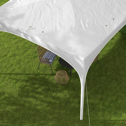 Outsunny Tenda Dobrável 3x3 m Tenda de Jardim com Altura Ajustável Bolsa de Transporte Tecido Anti-UV e Sacos de Areia para Exterior Jardim Branco