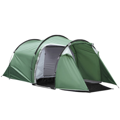 Outsunny Barraca Tenda Família para 3-4 Pessoas Dobrável À Prova de Água 2000+ mm À Prova de UV 20+ com Vestíbulo 426x206x154 cm Verde