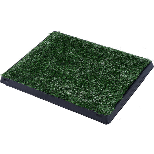 PawHut Sanita para Cães com Relva Artificial e Bandeja Sanita Interior para Animais de Estimação com Bandeja Lavável 51x63x6 cm Verde