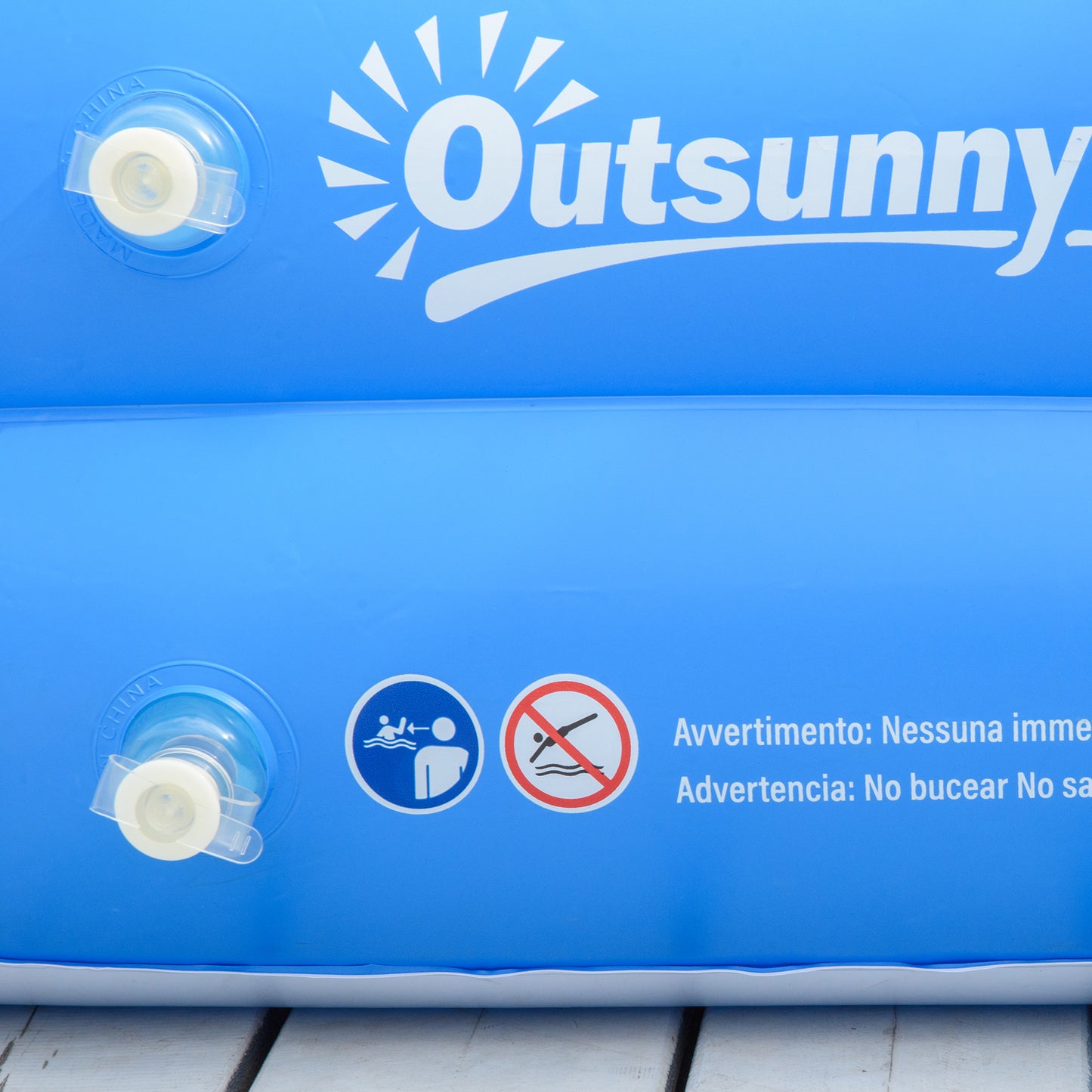 Outsunny Piscina Inflável Retangular 1300 Litros 262x176x56cm para 1-2 Pessoas Piscina Insuflável para Adultos e Crianças para Jardim Pátio Exterior Azul