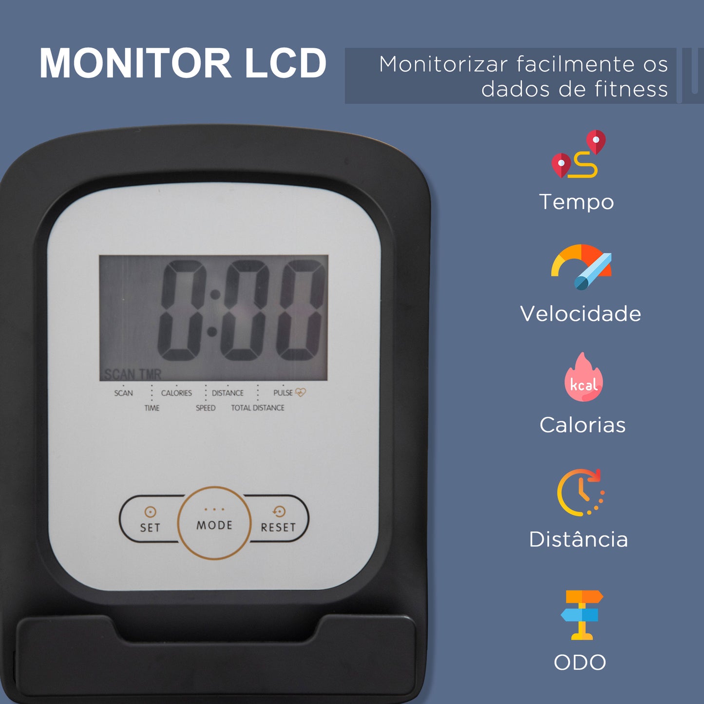 Bicicleta Estática com Encosto Bicicleta de Exercícios Fitness com 8 Níveis de Resistência Magnética Comprimento Ajustável Ecrã LCD para Casa Escritório Ginásio Cinza