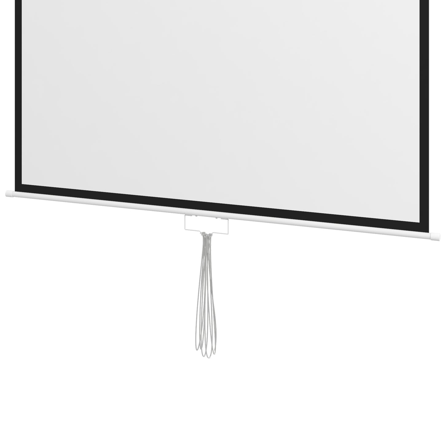 HOMCOM Tela de Projeção Manual de 99 Polegadas Tela de Projeção Portátil Formato 1:1 para Interior e Exterior Cinema em Casa Jardim 178x178 cm Branco