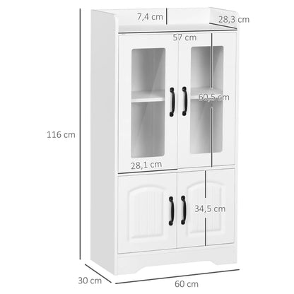 Vitrine Halos - Cor Branco - Em Melamina de Nadeira, MDF e Vidro Temperado - 60x30x116 cm - Design Moderno