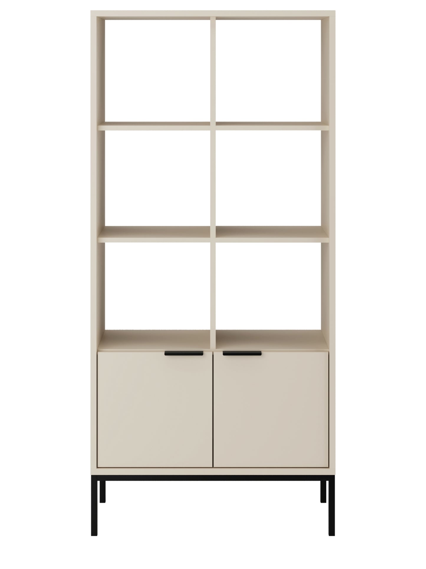 Estante "AUSTIN" - 40×80×171,3 cm - Creme e Preto - Design Moderno