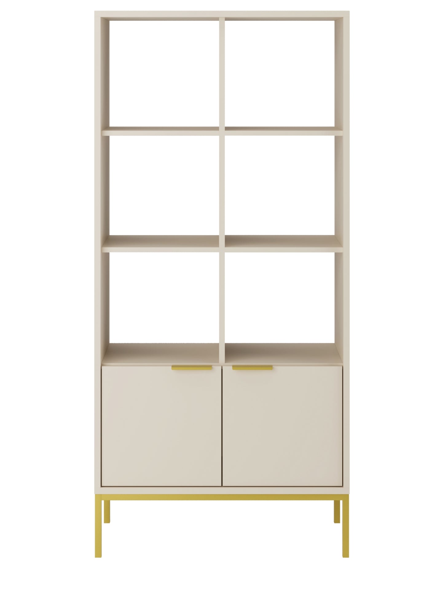 Estante "AUSTIN" - 40×80×171,3 cm - Creme e Dourado - Design Moderno