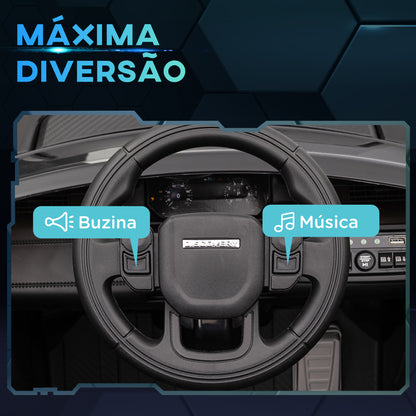 AIYAPLAY Carro Elétrico para Crianças acima de 3 Anos com Licença Land Rover Discovery Sport Carro Elétrico Infantil com Bateria 12V Controlo Remoto Faróis Buzina e Música 106x65,5x51 cm Preto