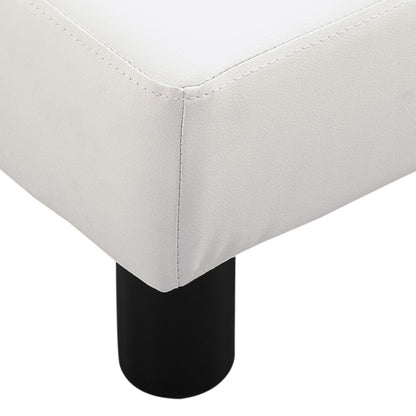 HOMCOM Apoio para os Pés Octomano Banco Pequeno Estofado em Pele Sintética com Assento Acolchoado de Espuma e Pés de Plástico para Sala de Estar Dormitório 40x30x24 cm Branco