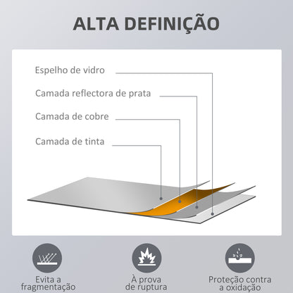 HOMCOM Espelho de Parede 45x125 cm Espelho de Corpo Inteiro de Madeira Estilo Moderno Decoração para Sala de Estar dormitório Entrada Madeira