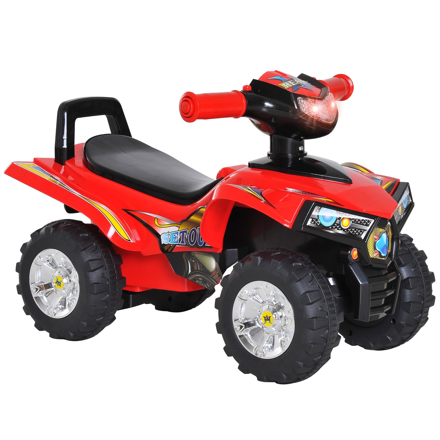 HOMCOM Quad passeio de criança Carro de bebê sem pedais brinquedo com chifre 60x38x42cm