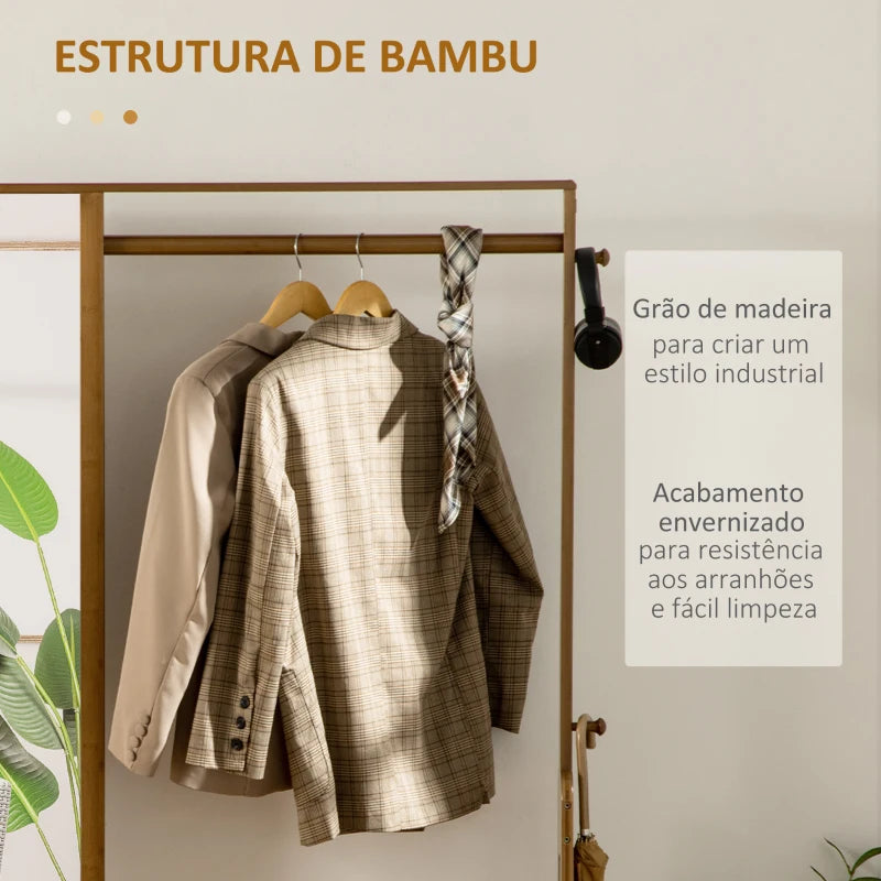 Conjunto de Entrada Savanna com Espelho e Arrumação em Bambu - Design Natura