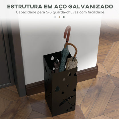 Suporte para Guarda-Chuvas Branco com 4 Gavetas e Bandeja de Gotejamento Amovível Porta Guarda-Chuvas para Corredor Entrada 15,5x15,5x41 cm