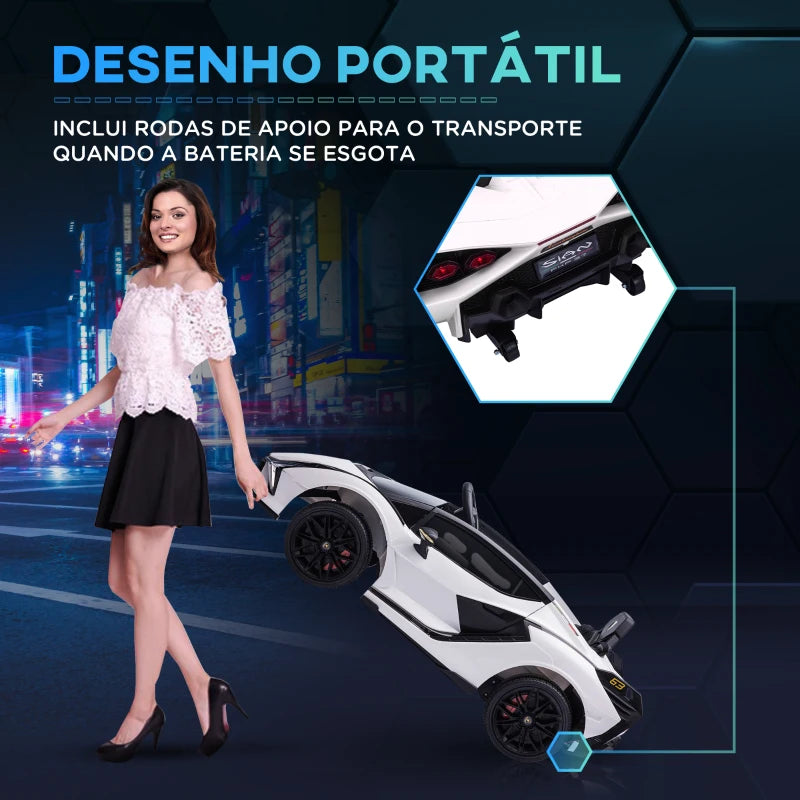 Carro Elétrico Lamborghini SIAN 12V com Controlo Remoto - Branco