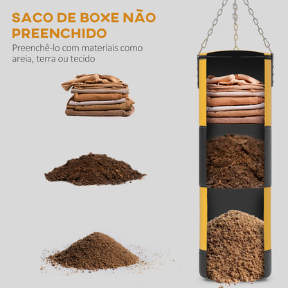 SPORTNOW Saco de Boxe sem Recheio Saco de Boxe para Adultos com Luvas de Boxe Gancho e Protetores para Palmas Munhecas Tornozelos para Treino MMA Muay Thai Amarelo