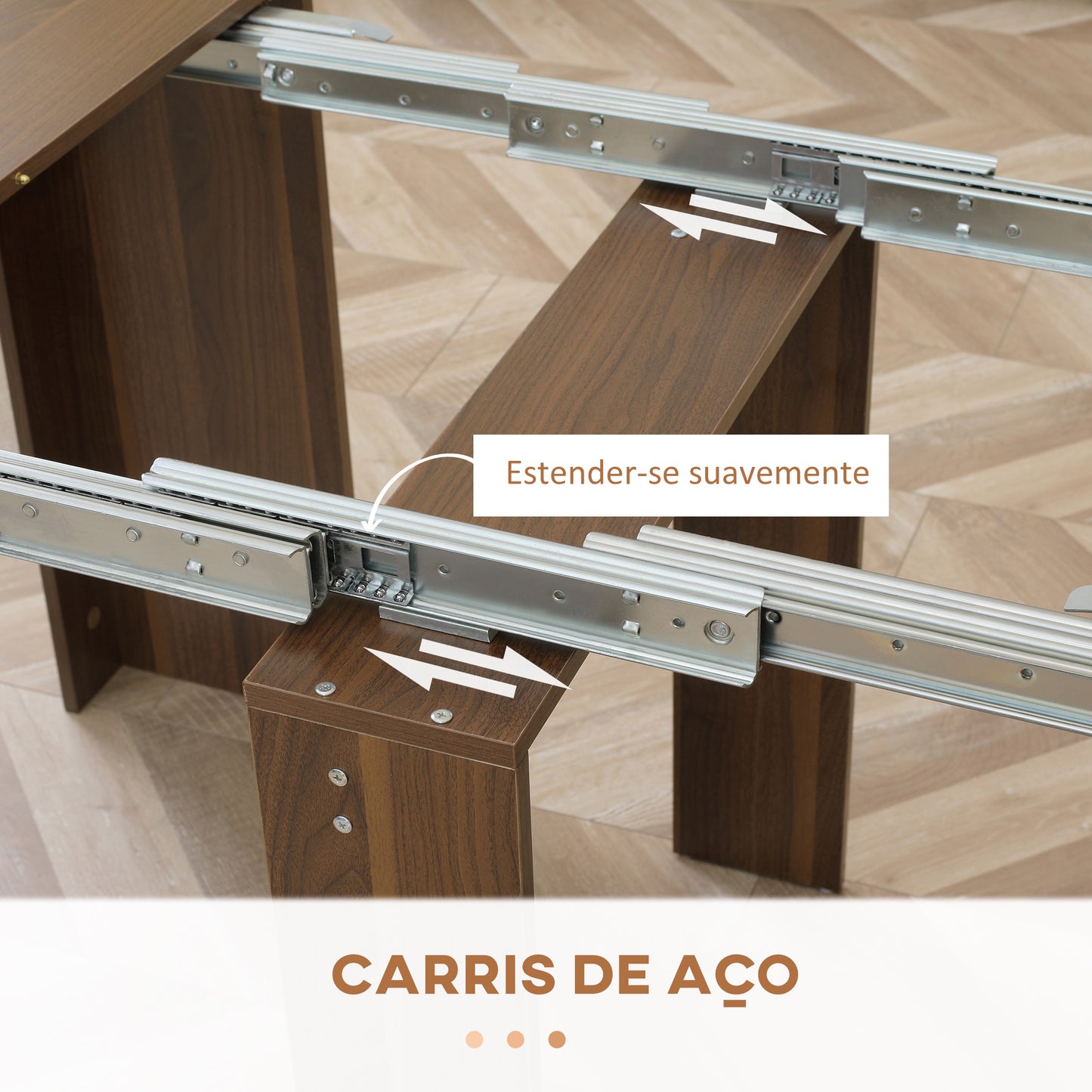 Mesa de Jantar Extensível para 4-6 Pessoas com Lateral Abatível Mesa Auxiliar Multifuncional 180x85x75cm Marrom