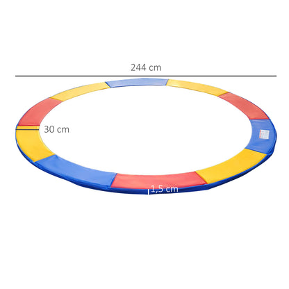 HOMCOM Cobertura de Proteção Ø244 cm de Borda de Trampolim Espuma de Proteção para Trampolim para Exterior Multicor