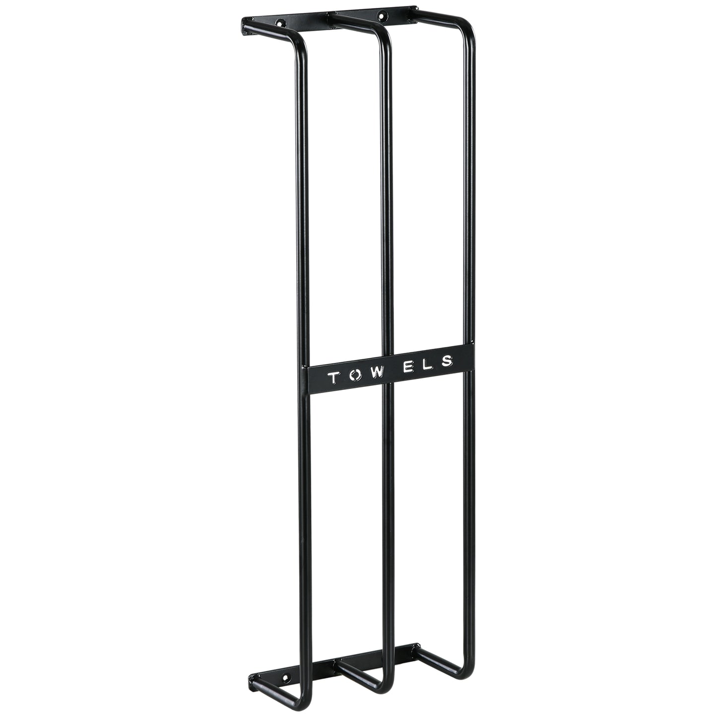 HOMCOM Toalheiro de Casa de Banho Toalheiro de Parede com 3 Barras e Estrutura de Metal Suporte para Toalhas 21x12x74 cm Preto