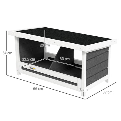 PawHut Ninho para Galinhas de Madeira Caixa Ninho para 2 Galinhas com 2 Compartimentos e Telhado Asfáltico para Interior e Exterior 66x37x34 cm Cinza