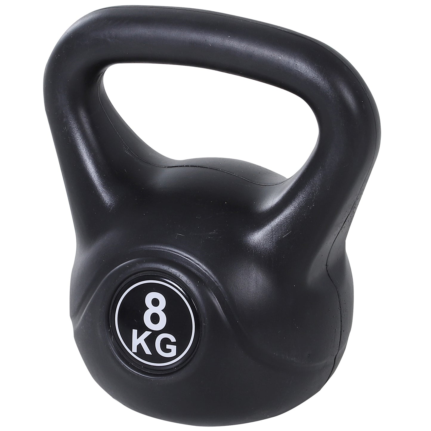 HOMCOM Peso Russo de 8 kg Kettlebell Preenchido de Areia com Punho Largo e Antiderrapante para Exercícios e Treinos em Casa e Ginásio 22x17x24 cm Preto