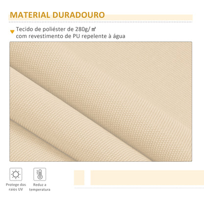 Outsunny Toldo Manual Retrátil com Manivela 295x245cm Toldo Enrolável Alumínio com Proteção Solar para Janela Portas Balcão Terraço Exterior Bege