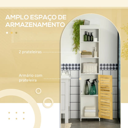 Armário Alto Tribo para Casa de Banho em Bambu - Design Natura