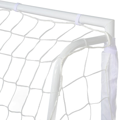 HOMCOM Baliza de Futebol Baliza de Futebol com Suporte de Metal e Rede para Treino e Diversão de Futebol no Jardim Ar Livre 186x62x123 cm Branco