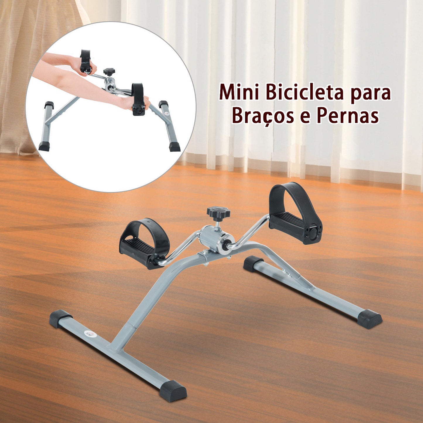 HomCom Mini bicicleta de exercício de aço para dispositivo de ciclismo - 40 x 53 x 29cm