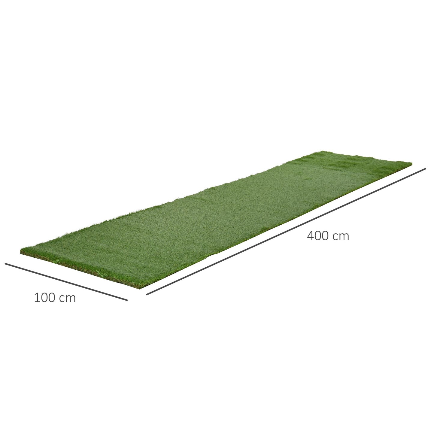 Outsunny Relva Artificial 40 mm Rolo de Relva Artificial de 1x4 m Realista com Orifícios de Drenagem para Varanda Jardim Pátio Verde