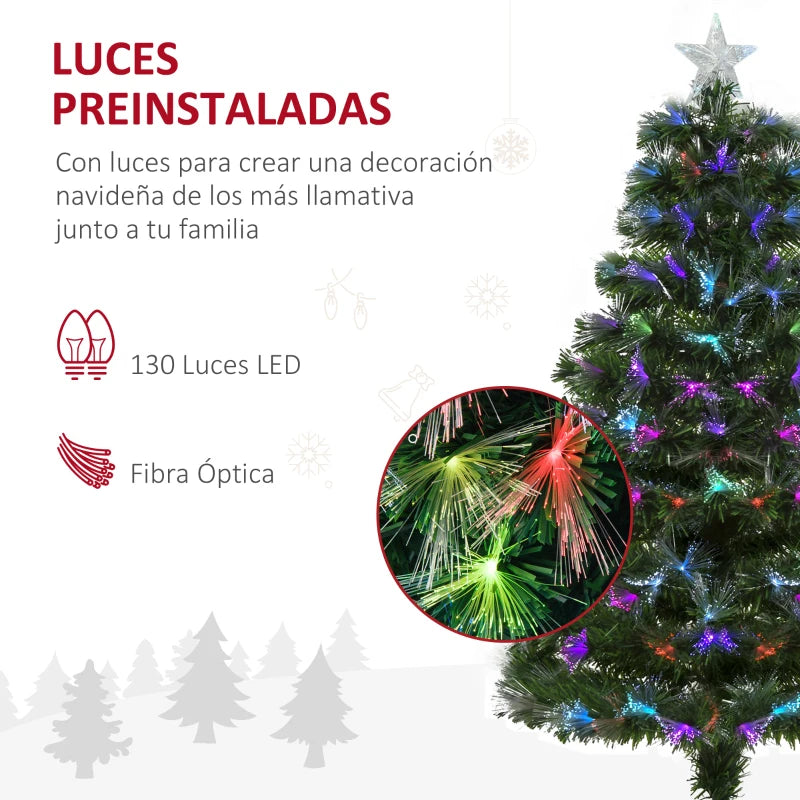 Árvore de Natal com 130 Luzes LED e Estrela - 120 cm